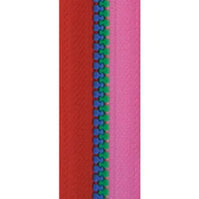 Plastic No.5 Multi Colored Teeth Long Chain